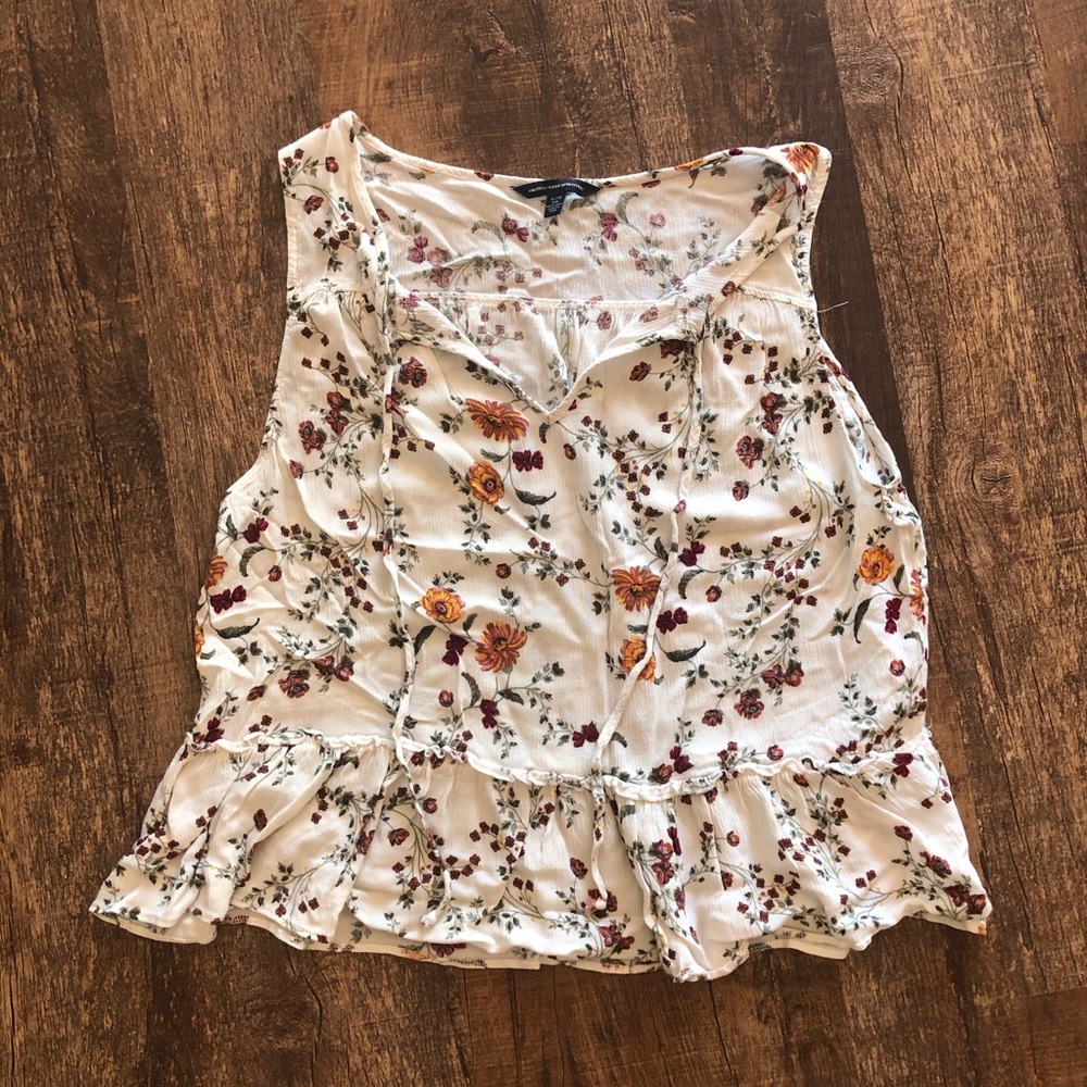 Floral peplum tank